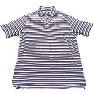 Footjoy Polo Shirt Mens Large Golf Stretch‎ Active Striped Polo
